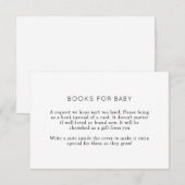 Minimalistische Chic Books voor Baby Baby shower Informatiekaartje (Voorkant / Achterkant)