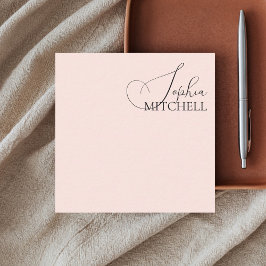 Minimalistische Chic Calligrafie Blozende Roze Notitiekaartje
