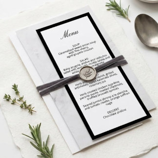 Minimalistische Chic Calligrafie Huwelijksmenu Kaa Kaart