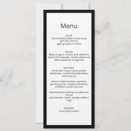 Minimalistische Chic Calligrafie Huwelijksmenu Kaa Kaart