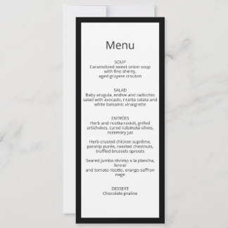 Minimalistische Chic Calligrafie Huwelijksmenu Kaa Kaart