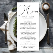 Minimalistische Chic Calligraphy Script Trouwdiner Menu