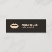 Minimalistische Chic Dark Grey Lips Make-up Artist Mini Visitekaartje (Voorkant)