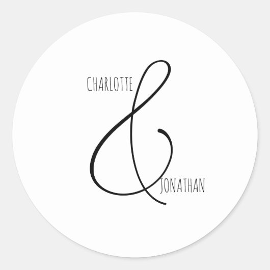 Minimalistische Chic Elegante Calligrafie Script B Ronde Sticker (Voorkant)