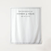 Minimalistische Chic Elegante Trouwdag Foto Achter Wandkleed (Voorkant)