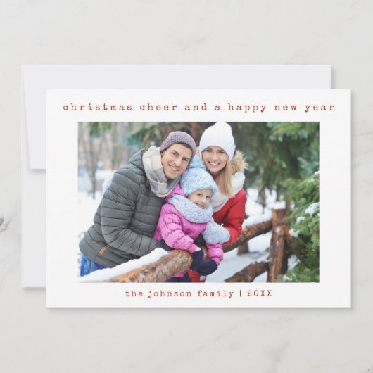 Minimalistische Chic Familie 2 Foto | Kaart voor K (Voorkant)