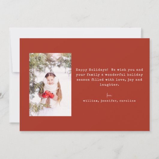 Minimalistische Chic Familie 2 Foto | Kaart voor K (Achterkant)