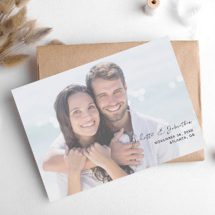 Minimalistische Chic Foto H Save the Date 2W Kaart