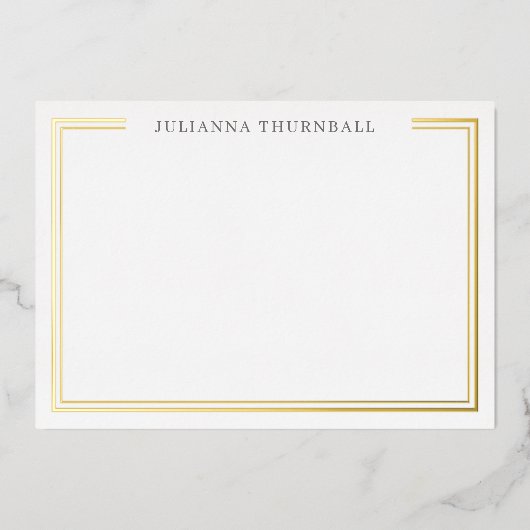 Minimalistische Chic Frame Persoonlijk Briefpapier Folie Uitnodiging (Voorkant)