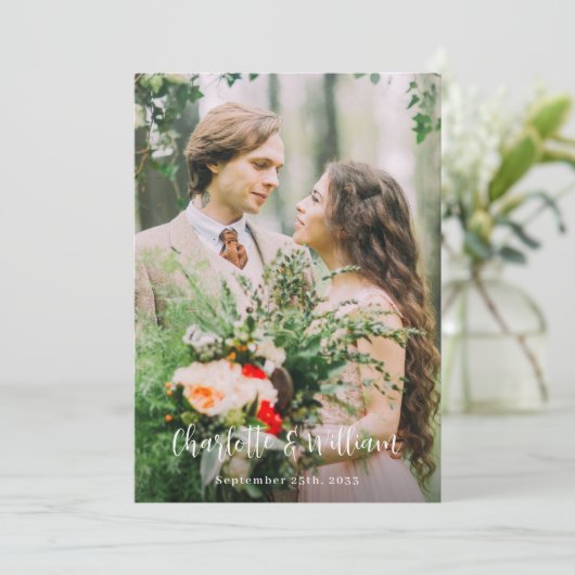 Minimalistische Chic Gepersonaliseerde Eenvoudige  Bedankkaart (Staand voorkant)