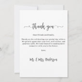 Minimalistische Chic Gepersonaliseerde Eenvoudige  Bedankkaart (Achterkant)