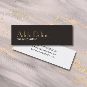 Minimalistische Chic Goud Wit Make-up Artiest Mini Visitekaartje
