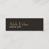 Minimalistische Chic Goud Wit Make-up Artiest Mini Visitekaartje (Voorkant)