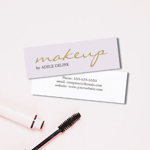 Minimalistische Chic Gouden Witte Visagist Mini Visitekaartje