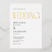 Minimalistische Chic Huwelijk Folie Uitnodiging (Voorkant)