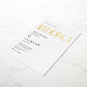 Minimalistische Chic Huwelijk Folie Uitnodiging (Gedraaid)