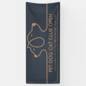 Minimalistische Chic Lijn Hond en Kat Logo Spandoek (Verticaal)