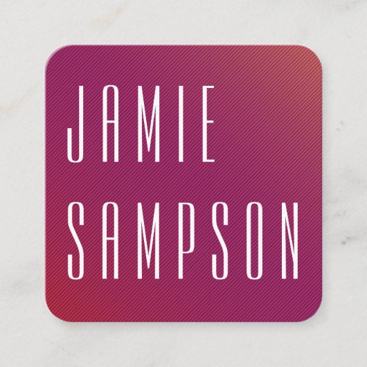 Minimalistische Chic Magenta Vierkante Visitekaartje (Voorkant)