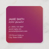 Minimalistische Chic Magenta Vierkante Visitekaartje (Achterkant)