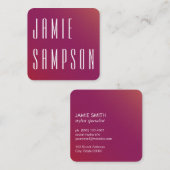 Minimalistische Chic Magenta Vierkante Visitekaartje (Voorkant / Achterkant)