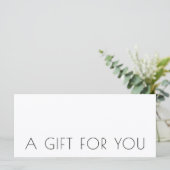 Minimalistische chic moderne cadeaubon (Staand voorkant)
