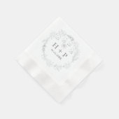 Minimalistische Chic Monogram Formele Trouwcocktai Servet (Hoek)