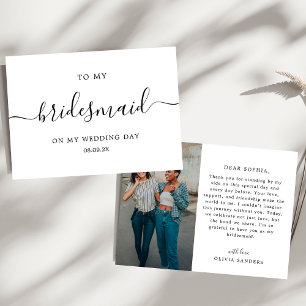 Minimalistische Chic naar mijn bruidsmeisje trouwd Bedankkaart