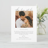 Minimalistische Chic Ontvangst Alleen Trouw Uitnod Kaart (Staand voorkant)