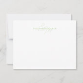 Minimalistische Chic Pastel Green 2 Script Monorgr Notitiekaartje (Voorkant)