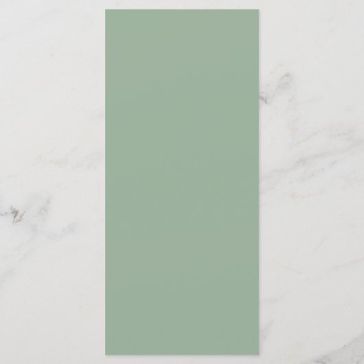 Minimalistische Chic Sage Green bruiloft diner Menu (Achterkant)