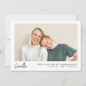 Minimalistische Chic Script Foto Bruidsmeisje Voor (Voorkant)