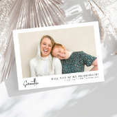 Minimalistische Chic Script Foto Bruidsmeisje Voor