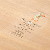 Minimalistische Chic Sinaasappel Spritz Bow Vrijge Acryl Uitnodigingen (Laagn)