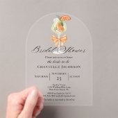 Minimalistische Chic Sinaasappel Spritz Bow Vrijge Acryl Uitnodigingen (Insitu (Draagbaar))