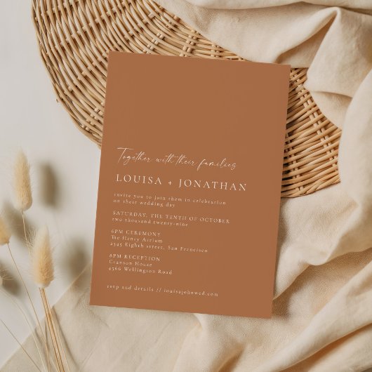Minimalistische Chic Terracotta Script Foto Bruilo Kaart