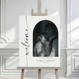 Minimalistische Chic Trouw Welkom Bord Foto Poster