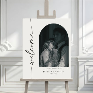 Minimalistische Chic Trouw Welkom Bord Foto Poster