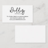 Minimalistische Chic Trouwwebsite Bijlagekaart Informatiekaartje (Voorkant / Achterkant)