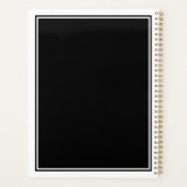 Minimalistische Chic Twee Rand Monogram Naam Zwart Planner (Achterkant)