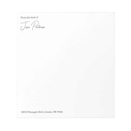 Minimalistische Chic | Van mijn bureau  Notitieblok (Voorkant)
