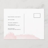 Minimalistische Chic Waterverf Blush Pink Moving Aankondigingskaart (Achterkant)