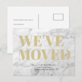 Minimalistische Chic White Marble Beweging Aankondigingskaart (Voorkant / Achterkant)