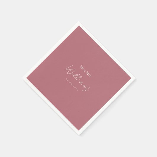 Minimalistische chic: witte letters Roos gouden br Servet (Hoek)