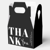 Minimalistische Chic Zwart Wit Vet Dank u bruiloft Bedankdoosjes (Geopend)