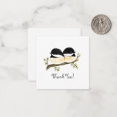 Minimalistische Chickade bedankbriefjes Notitiekaartje (Voorkant / Achterkant in situ)