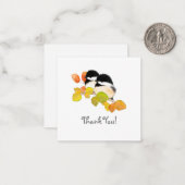 Minimalistische Chickade bedankbriefjes Notitiekaartje (Voorkant / Achterkant in situ)