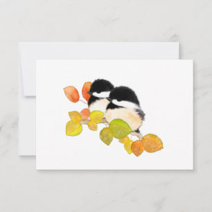 Minimalistische Chickadee Vogel Blank Notecards Bedankkaart