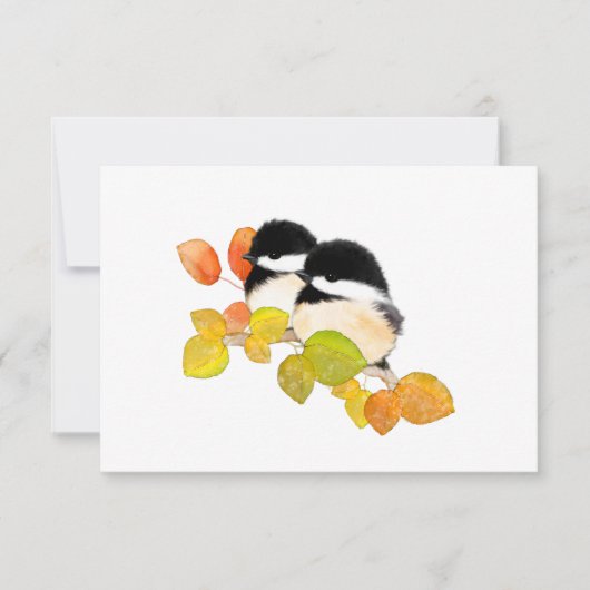 Minimalistische Chickadee Vogel Blank Notecards Bedankkaart (Voorkant)
