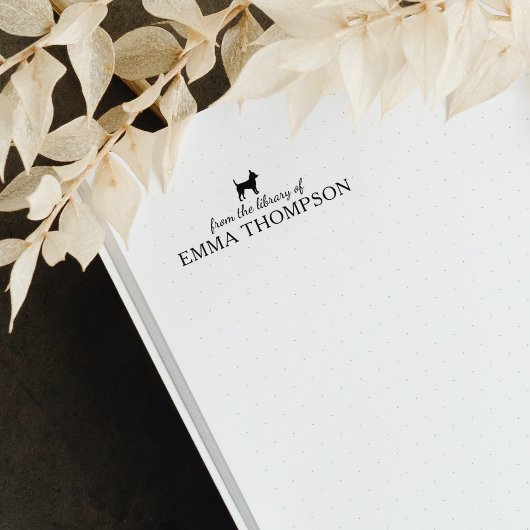 Minimalistische Chihuahua Hond uit de Bibliotheek  Rubberstempel