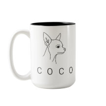 Minimalistische Chihuahua One Line Art | Erfgoed P